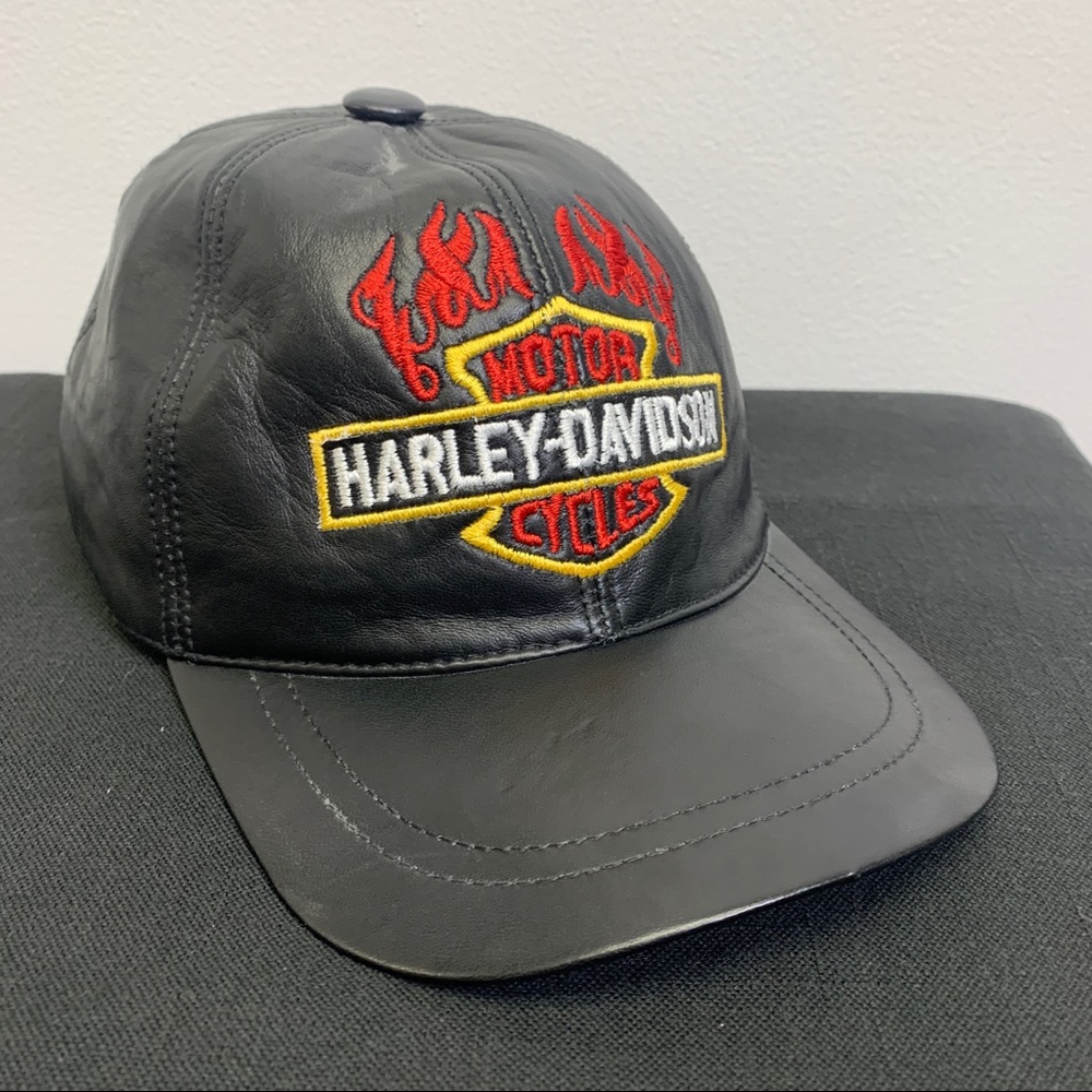 Leather Adjustable Harley Davidson Hat